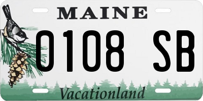 ME license plate 0108SB