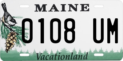 ME license plate 0108UM