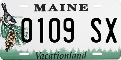 ME license plate 0109SX