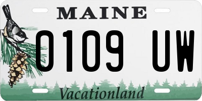 ME license plate 0109UW