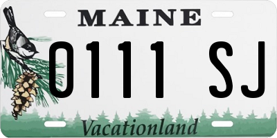 ME license plate 0111SJ