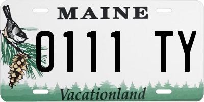 ME license plate 0111TY