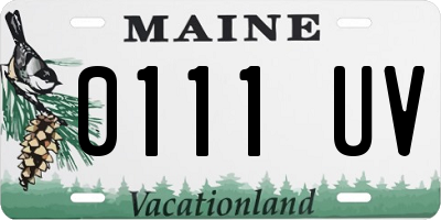 ME license plate 0111UV