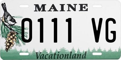 ME license plate 0111VG