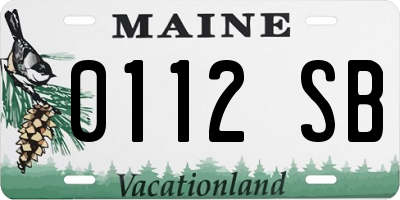 ME license plate 0112SB