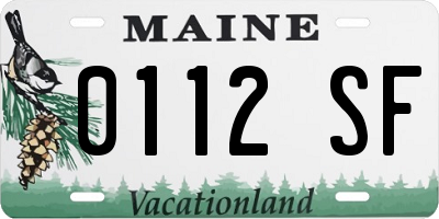 ME license plate 0112SF