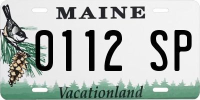 ME license plate 0112SP