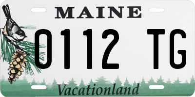 ME license plate 0112TG