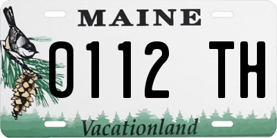 ME license plate 0112TH