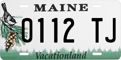 ME license plate 0112TJ