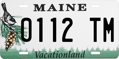 ME license plate 0112TM