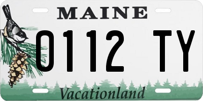 ME license plate 0112TY