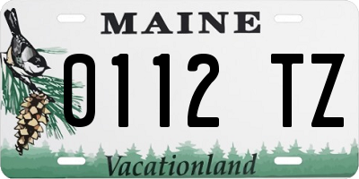 ME license plate 0112TZ