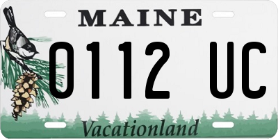 ME license plate 0112UC