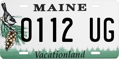 ME license plate 0112UG