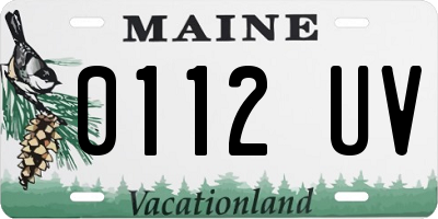 ME license plate 0112UV