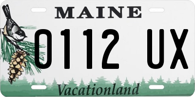 ME license plate 0112UX