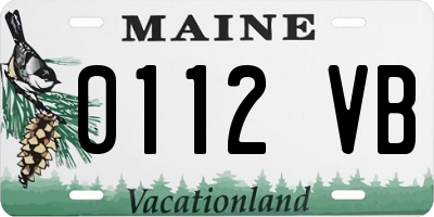 ME license plate 0112VB