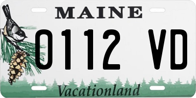 ME license plate 0112VD