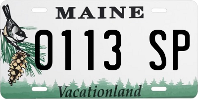 ME license plate 0113SP