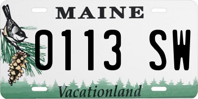 ME license plate 0113SW