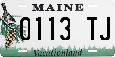ME license plate 0113TJ