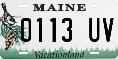 ME license plate 0113UV