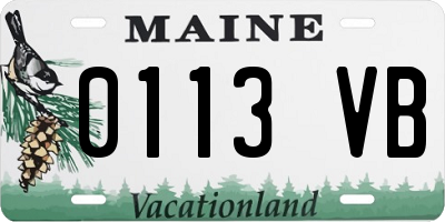 ME license plate 0113VB