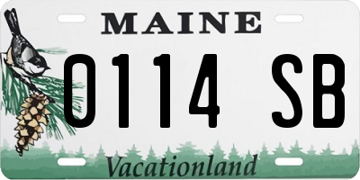 ME license plate 0114SB