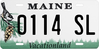 ME license plate 0114SL