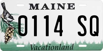 ME license plate 0114SQ