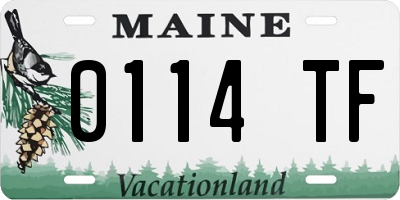 ME license plate 0114TF