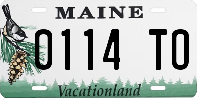 ME license plate 0114TO