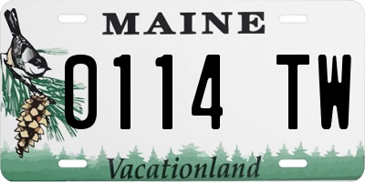 ME license plate 0114TW