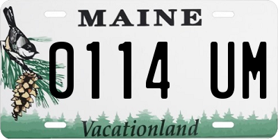 ME license plate 0114UM