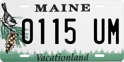 ME license plate 0115UM