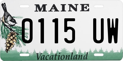 ME license plate 0115UW