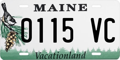 ME license plate 0115VC