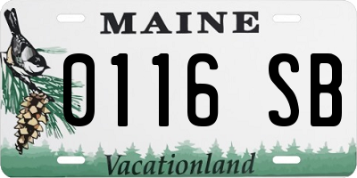 ME license plate 0116SB