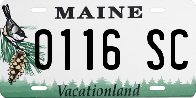 ME license plate 0116SC