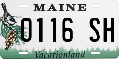 ME license plate 0116SH