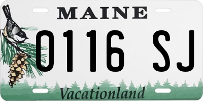 ME license plate 0116SJ
