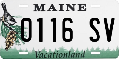ME license plate 0116SV