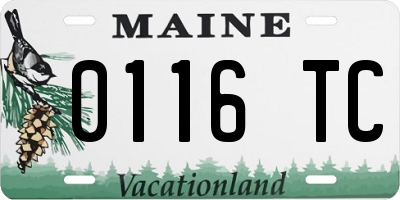 ME license plate 0116TC