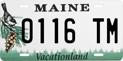 ME license plate 0116TM