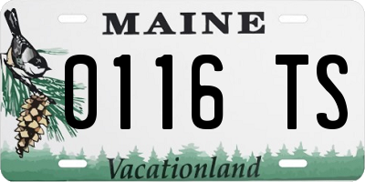 ME license plate 0116TS