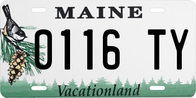 ME license plate 0116TY