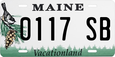 ME license plate 0117SB