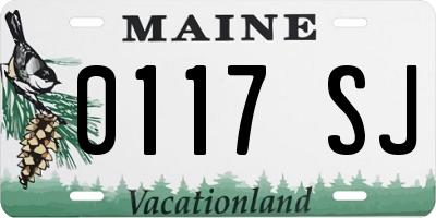 ME license plate 0117SJ