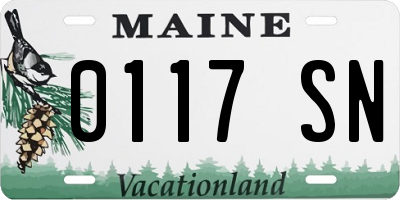 ME license plate 0117SN